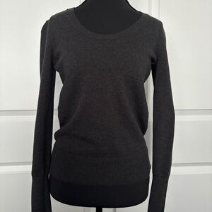 Ann Taylor LOFT Scoop Neck Pullover Sweater Charcoal Grey Size S